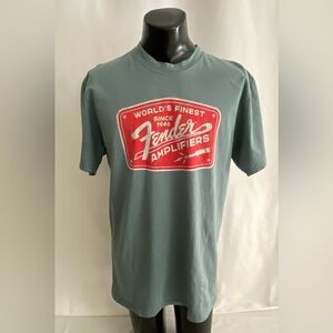 Fender T-Shirt Adult XL 32 Bar Blues Thunder Wave W/Vintage Fender Amp Graphic